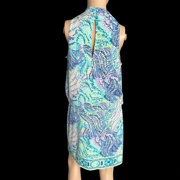 🐬Lilly Pulitzer Felizia Dress In Blue Current Fantasea🐬 - Picture 6 of 9